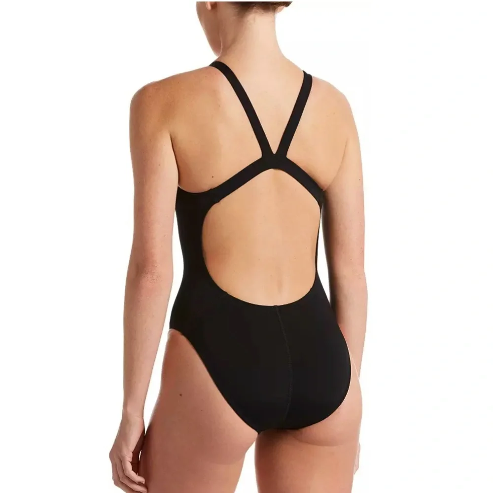 Nike Women's Fast Back One-Piece Swimsuit Black Size 4 (30)